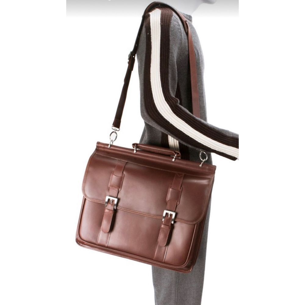 NWT Siamod Signorini Leather Double Compartment Laptop Case